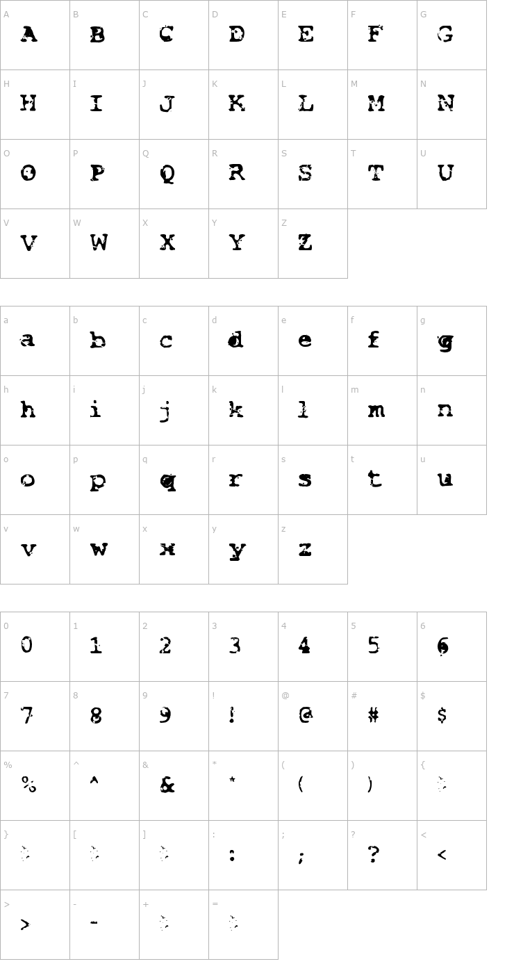 Character Map Smash Font