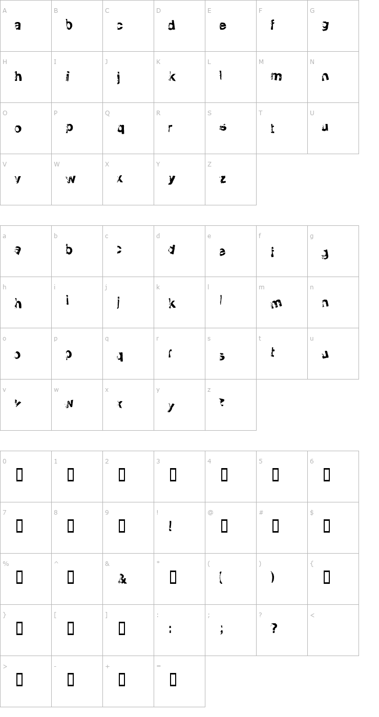 Character Map Smellvetica Font