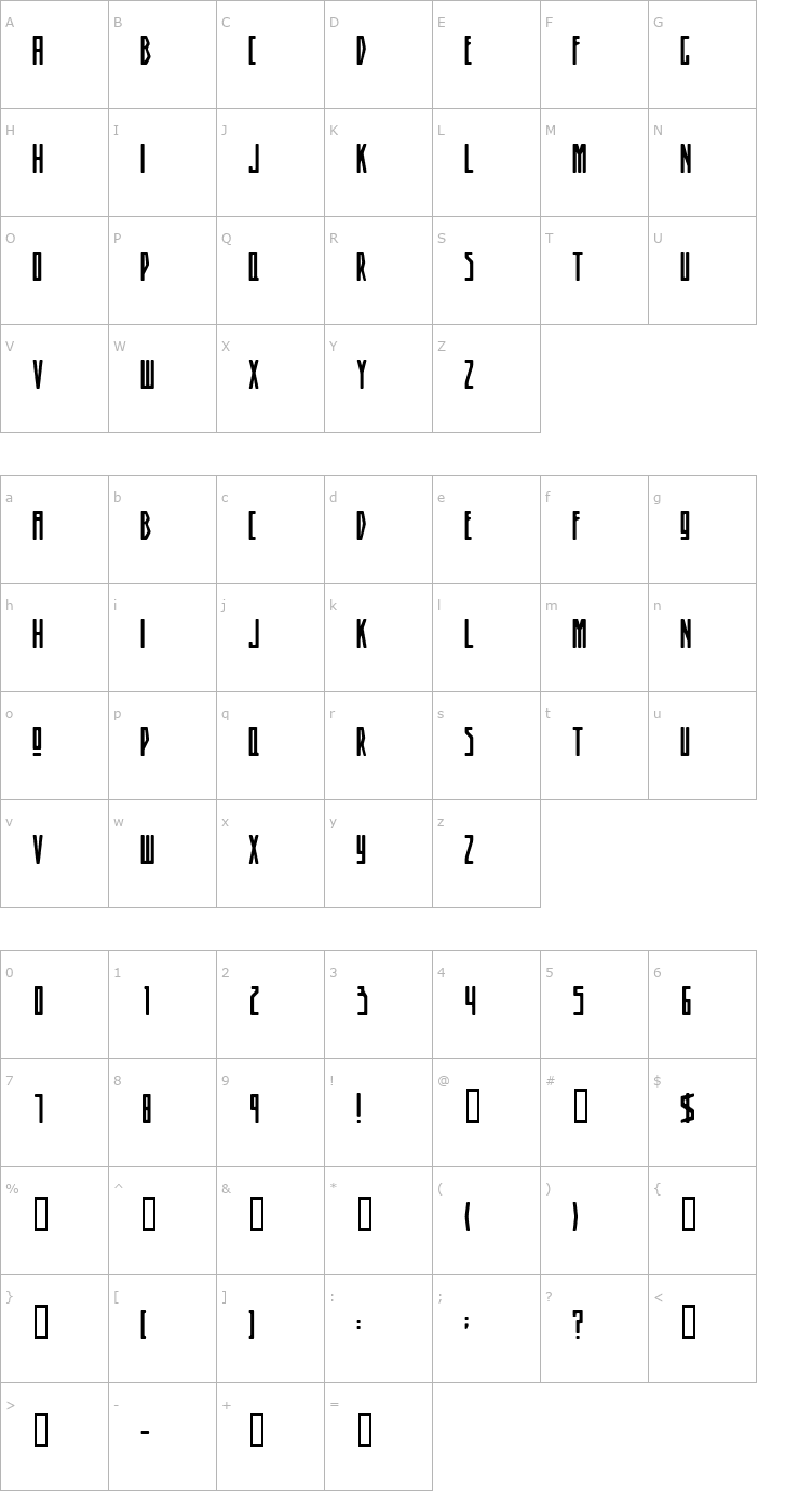 Character Map SmithPremier Font