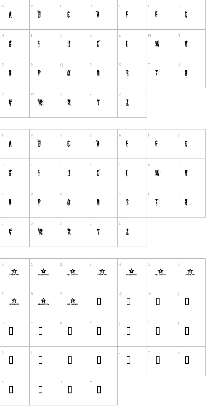 Character Map Sniper Font