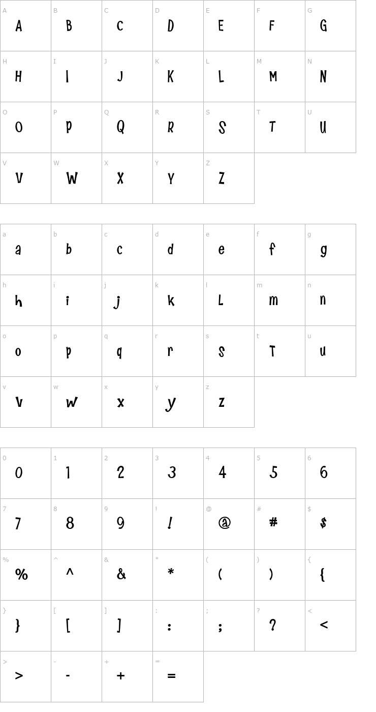 Character Map Snoopy Snails NF Font