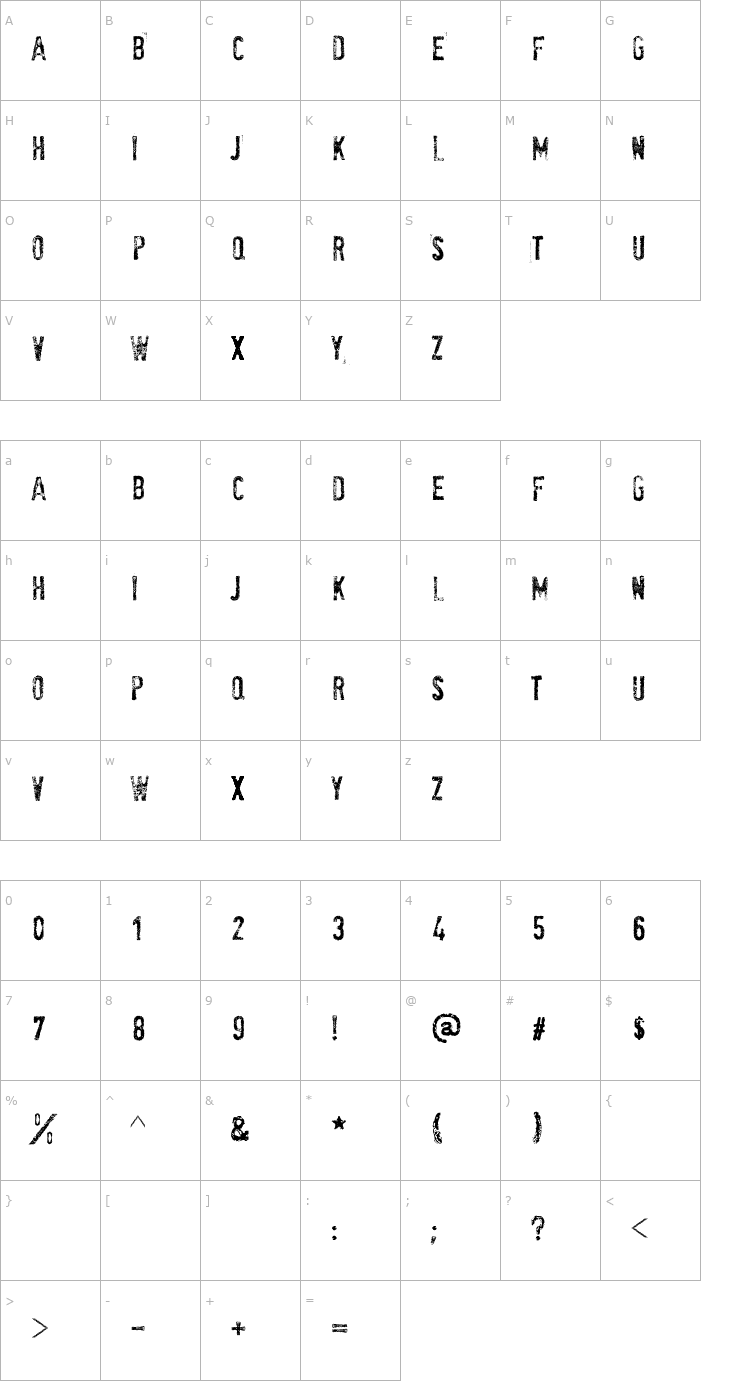 Character Map SociaL AnimaL Font