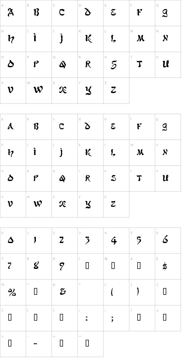 Character Map Solomon Font