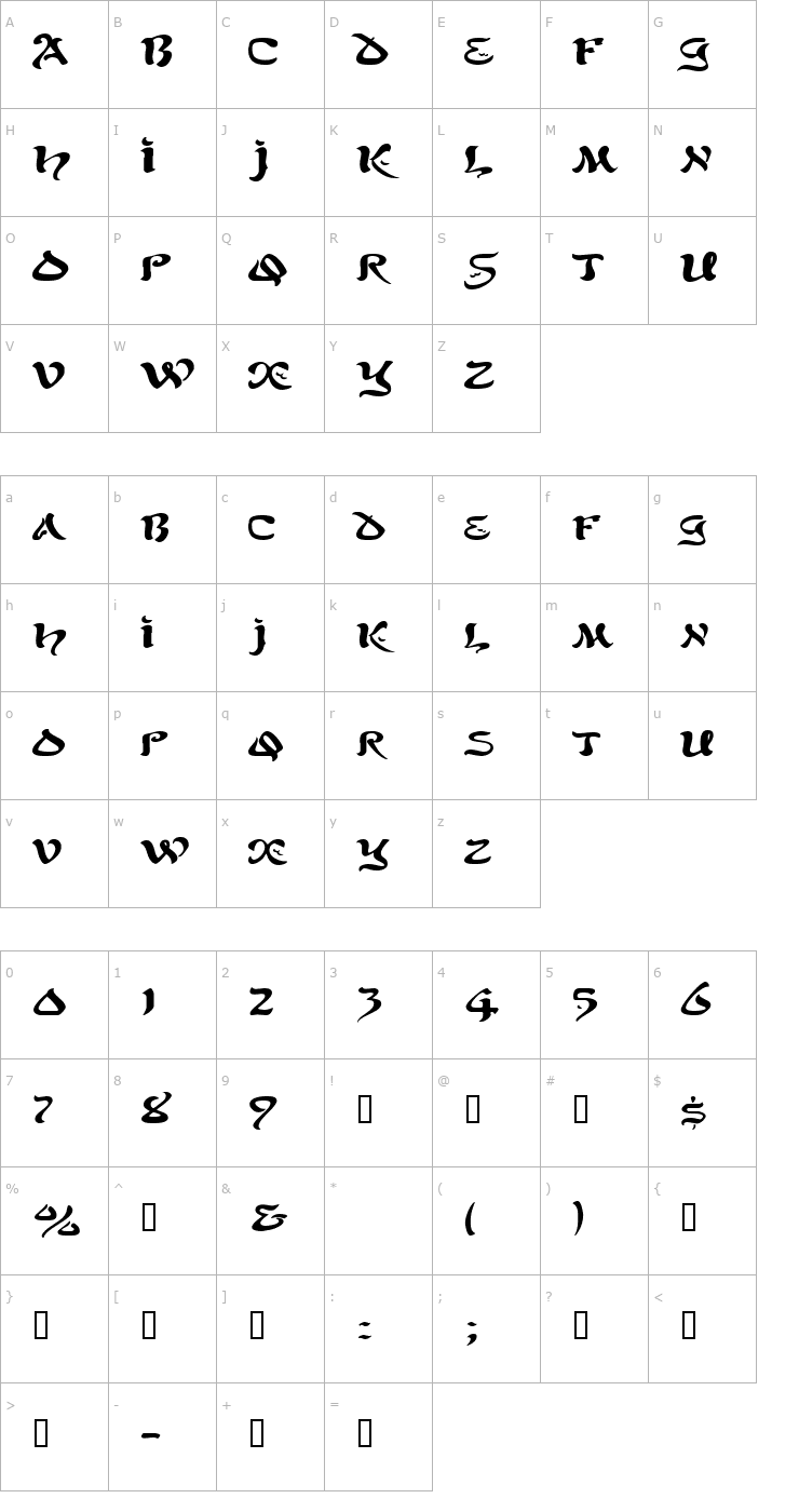 Character Map SolomonExtended Font