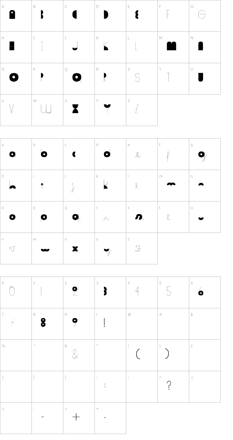Character Map Somalove Font