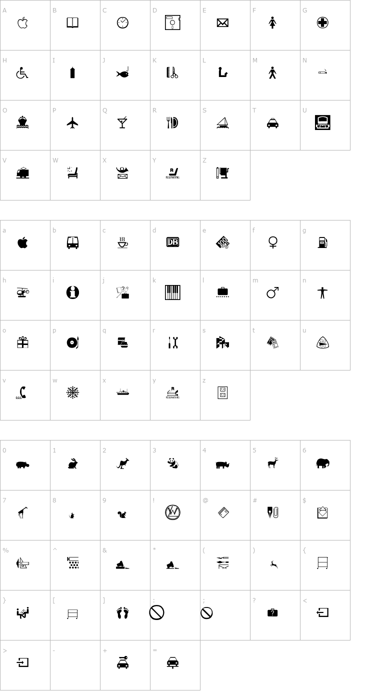 Character Map SomeDings Font