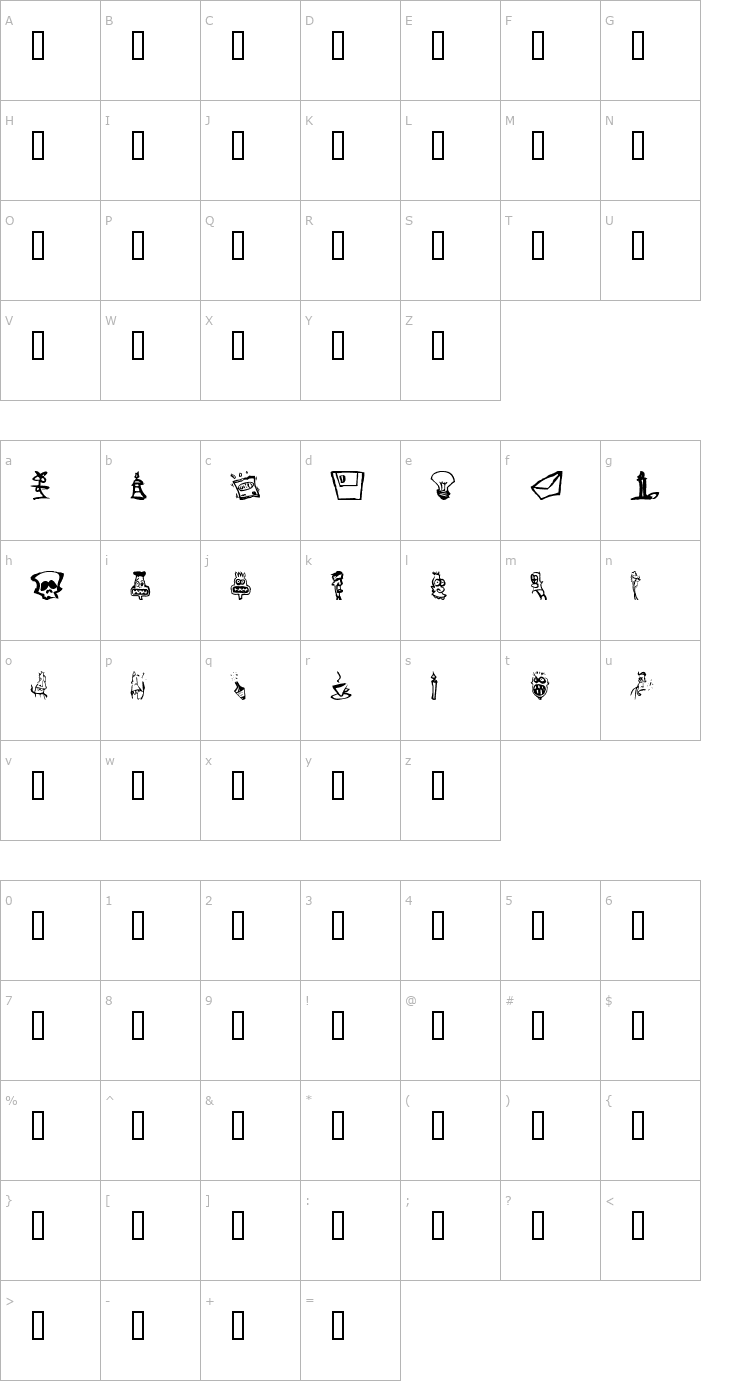 Character Map Somepics Font