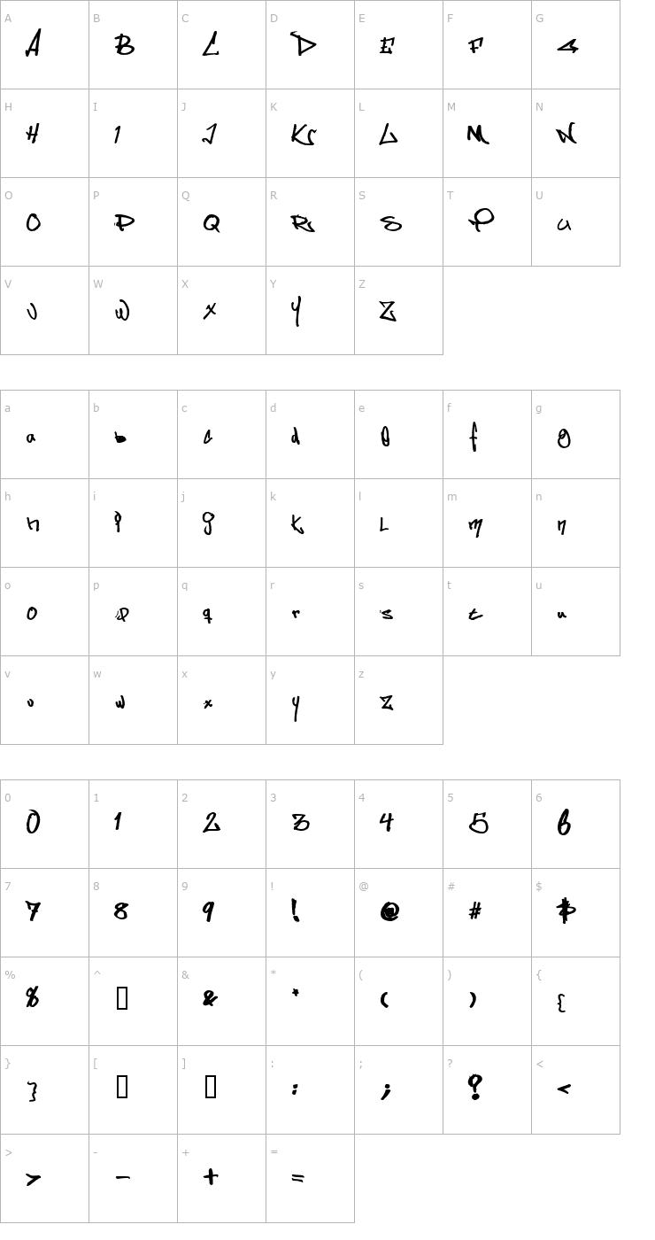 Character Map Some's Style Bold Font