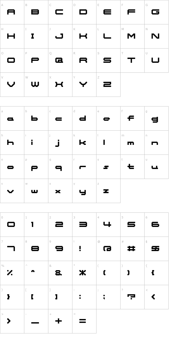 Character Map somybmp06_12 Font