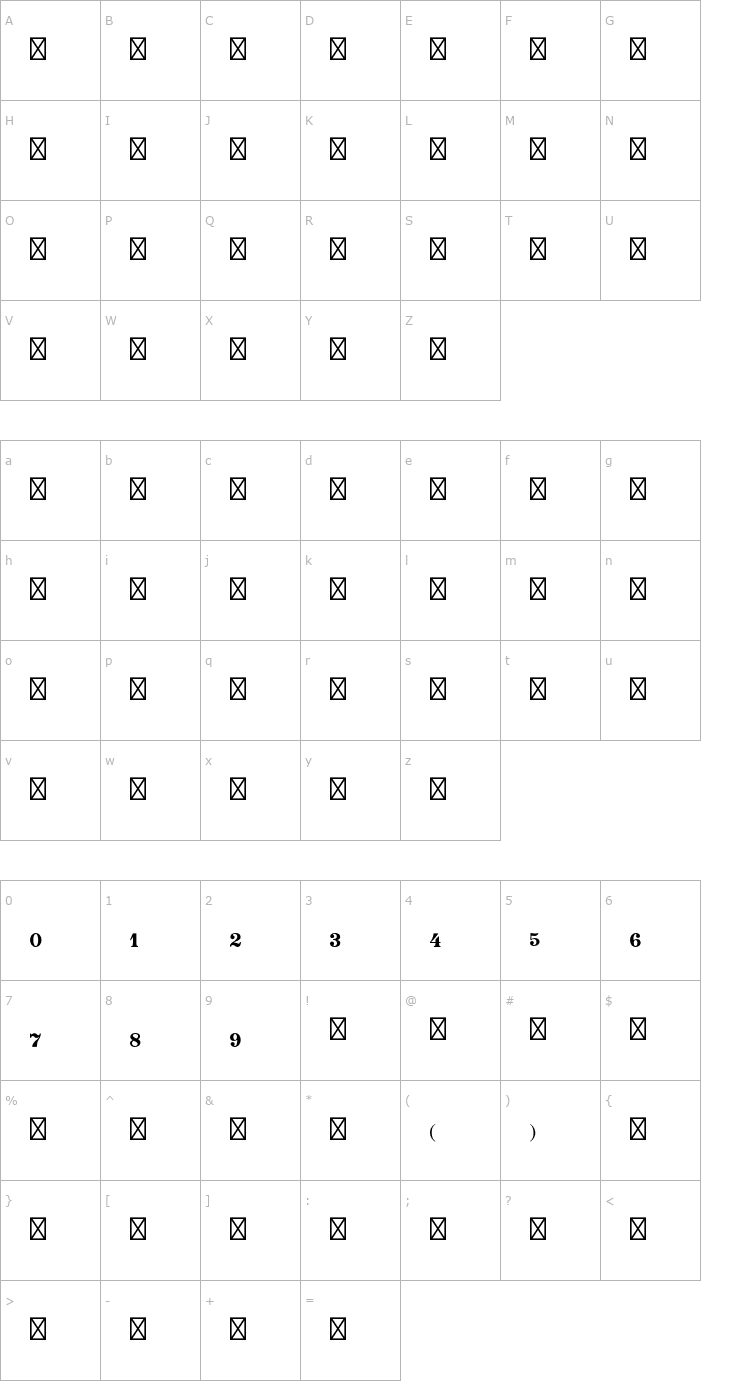 Character Map SonataStd Font