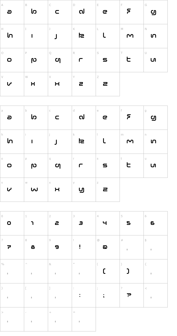 Character Map Sonic Empire Font