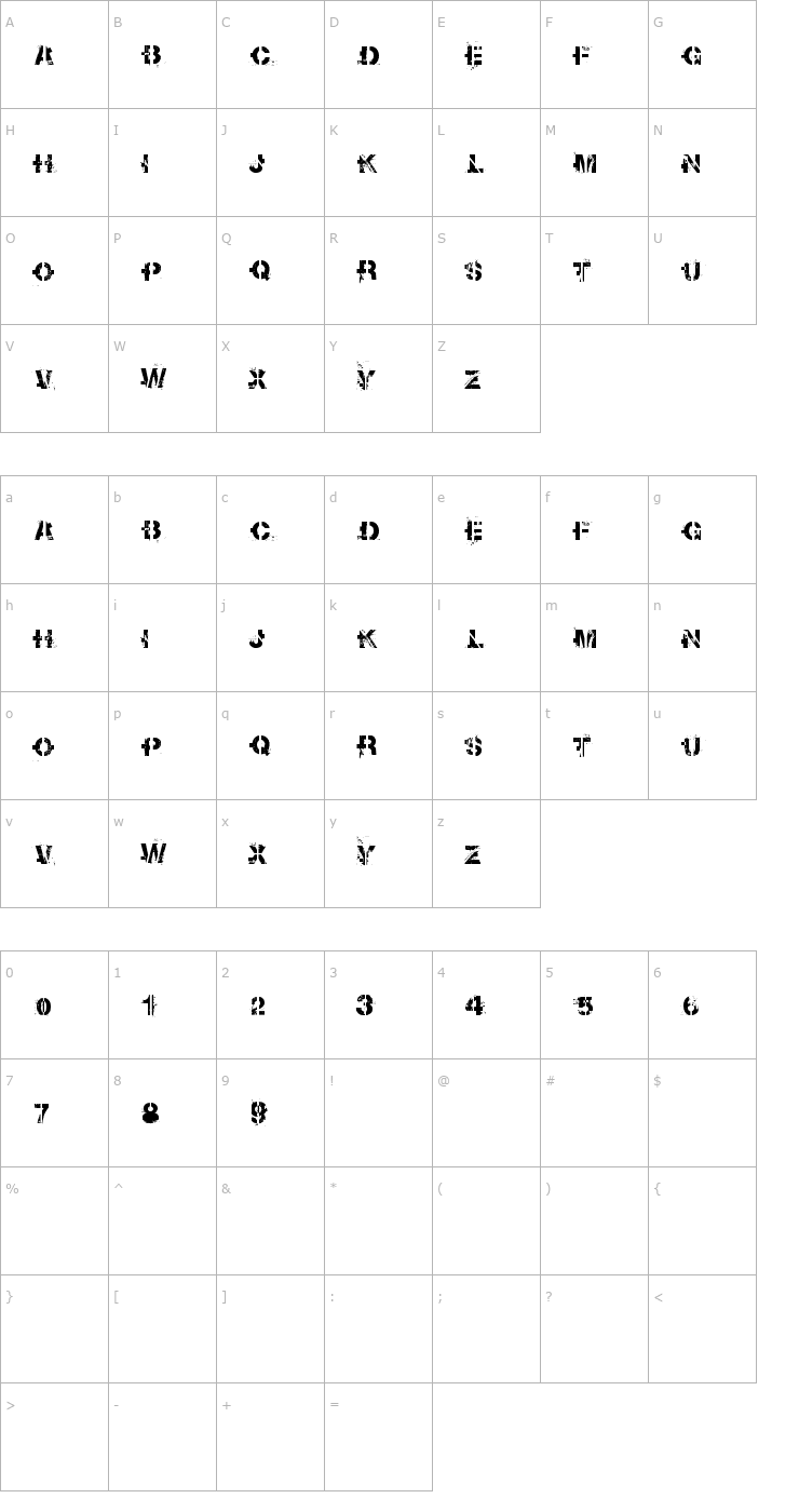 Character Map Soot Break Font