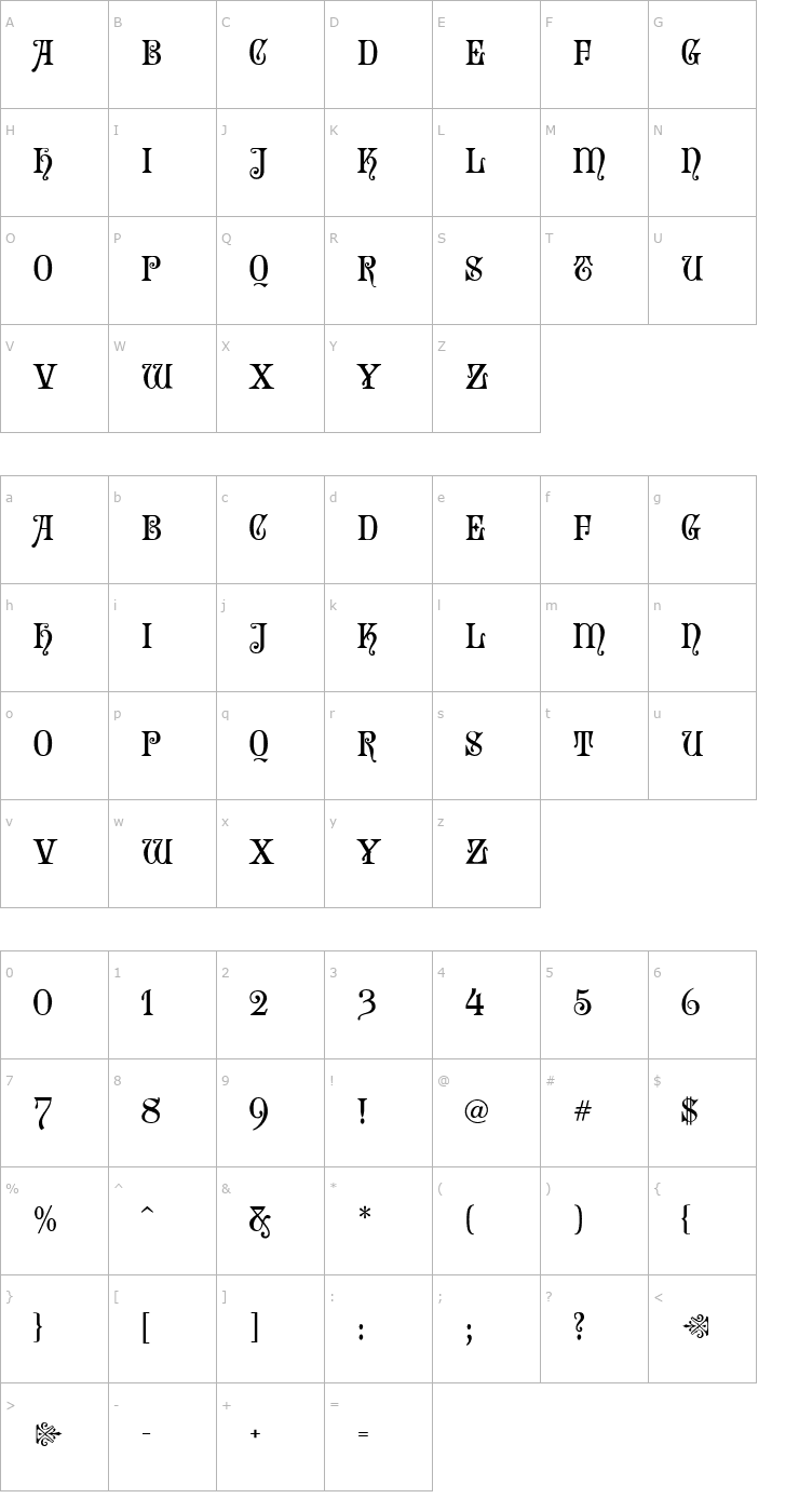 Character Map SophieMF Font