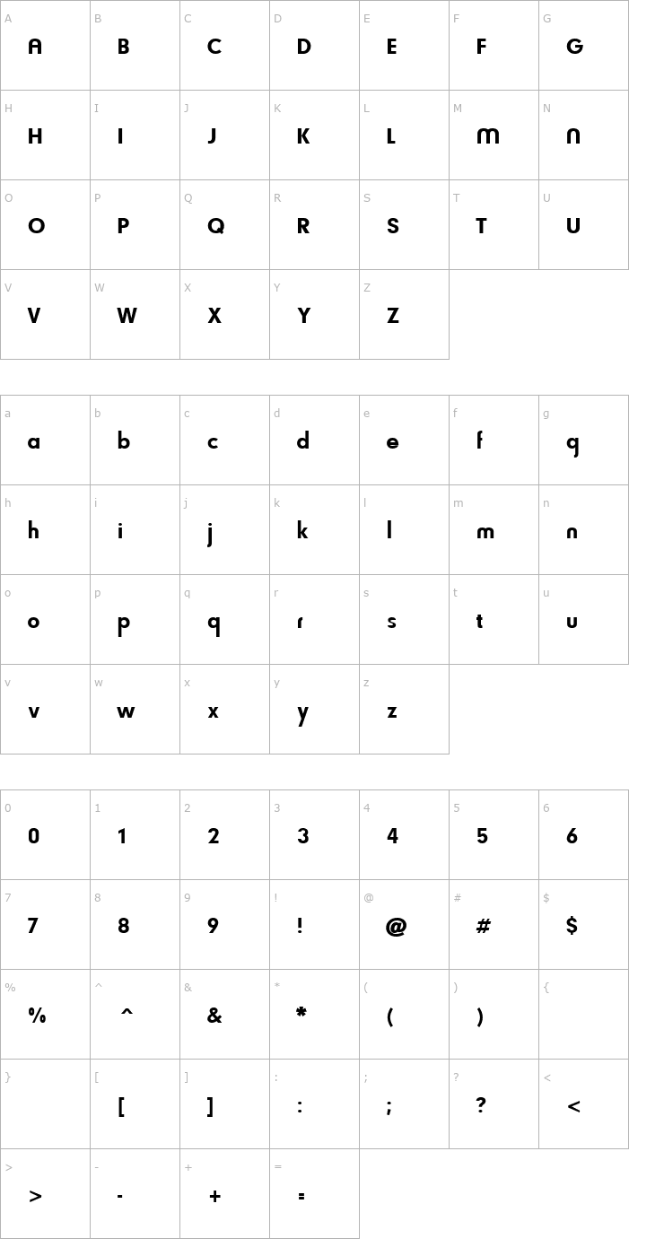 Character Map Soul Papa Font