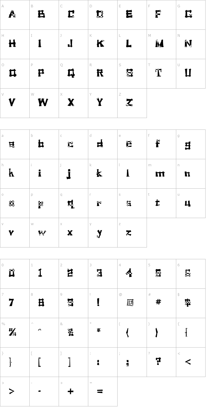 Character Map SoulManure NormaL Font