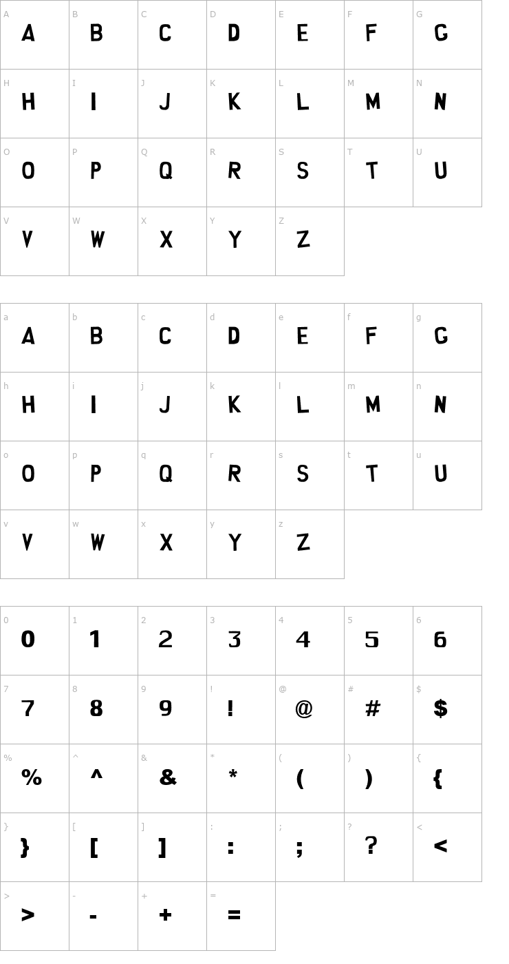 Character Map South Park Font