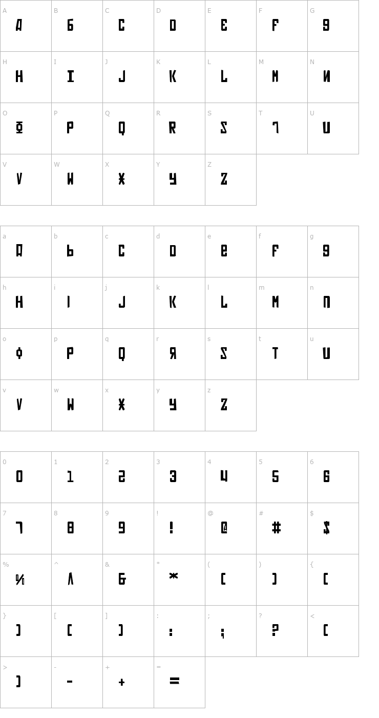 Character Map Soviet Pro Font
