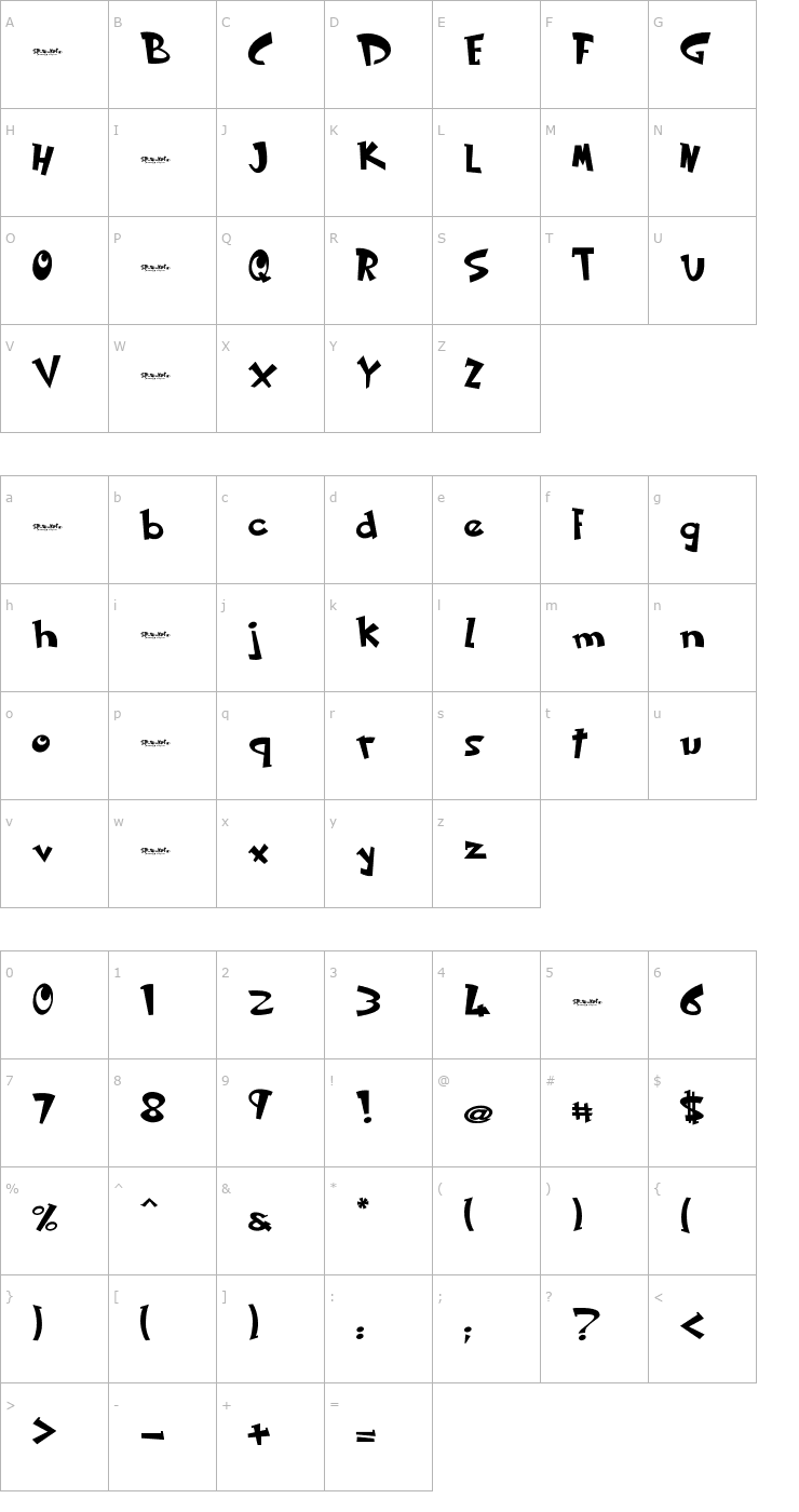 Character Map SP-rocket Font