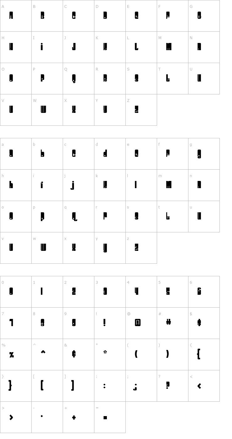 Character Map Space Beach Font