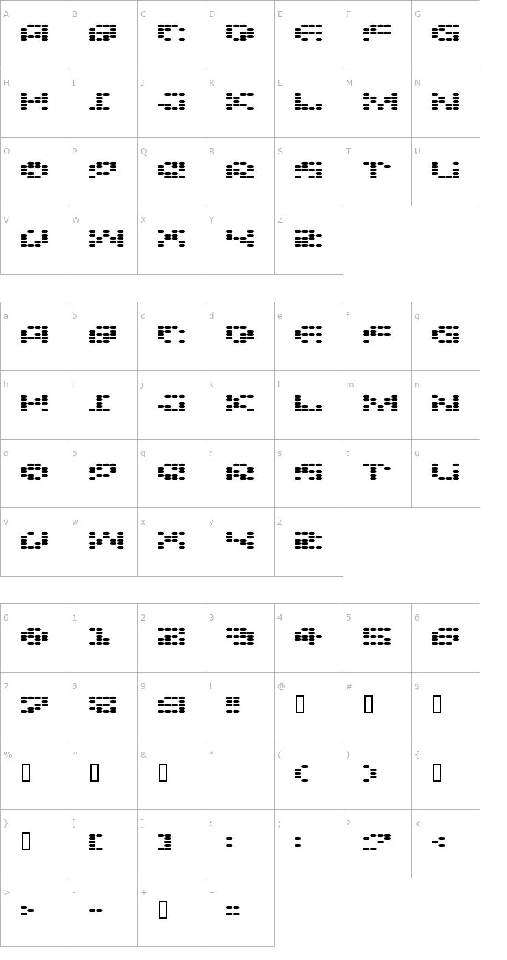 Character Map Space Font