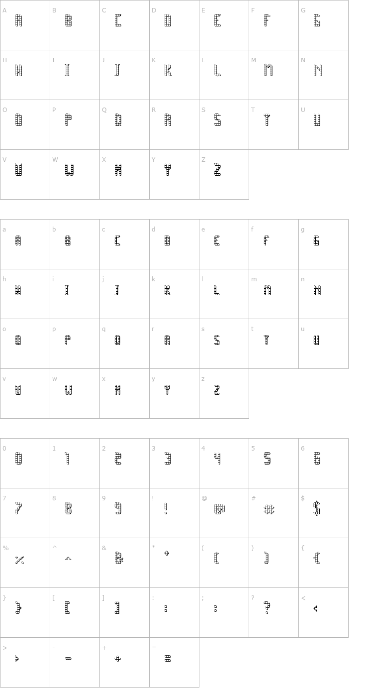 Character Map SPACE PEZ 3D Font