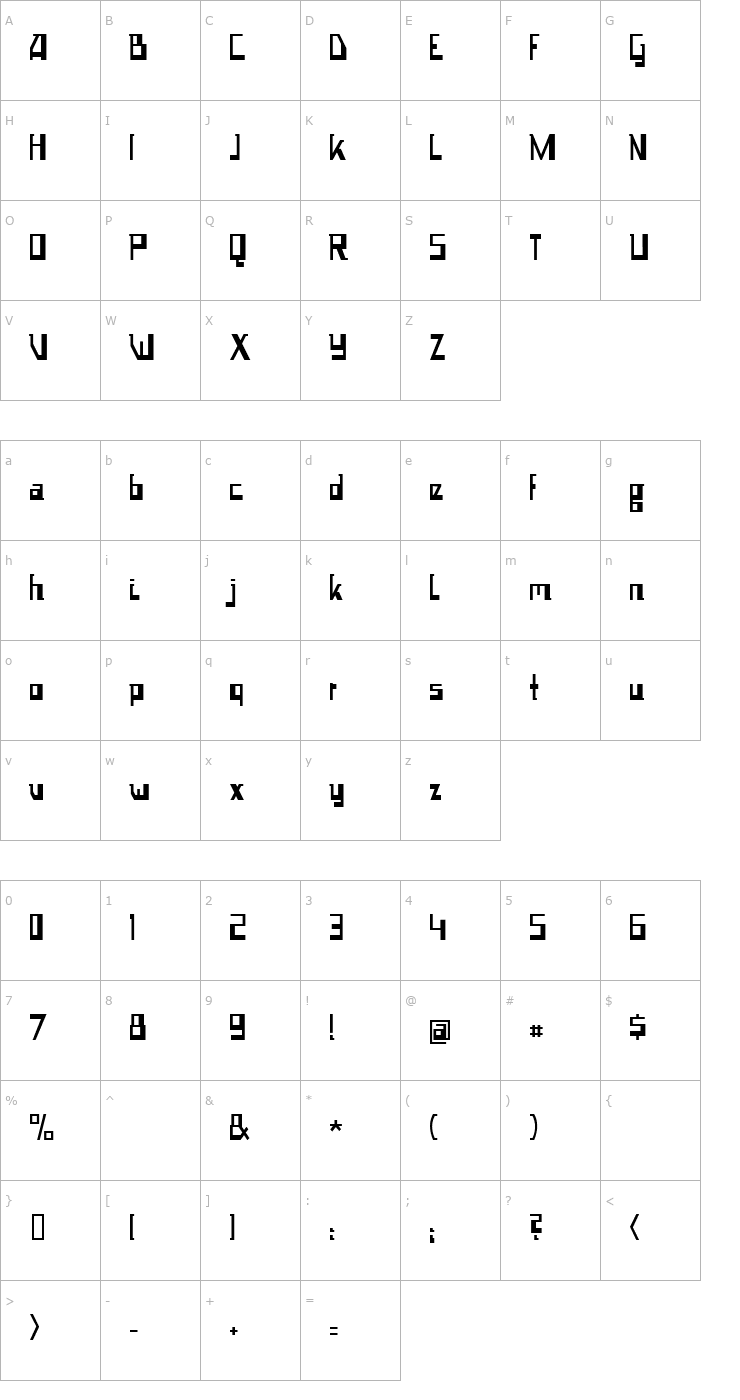 Character Map Space worm Font