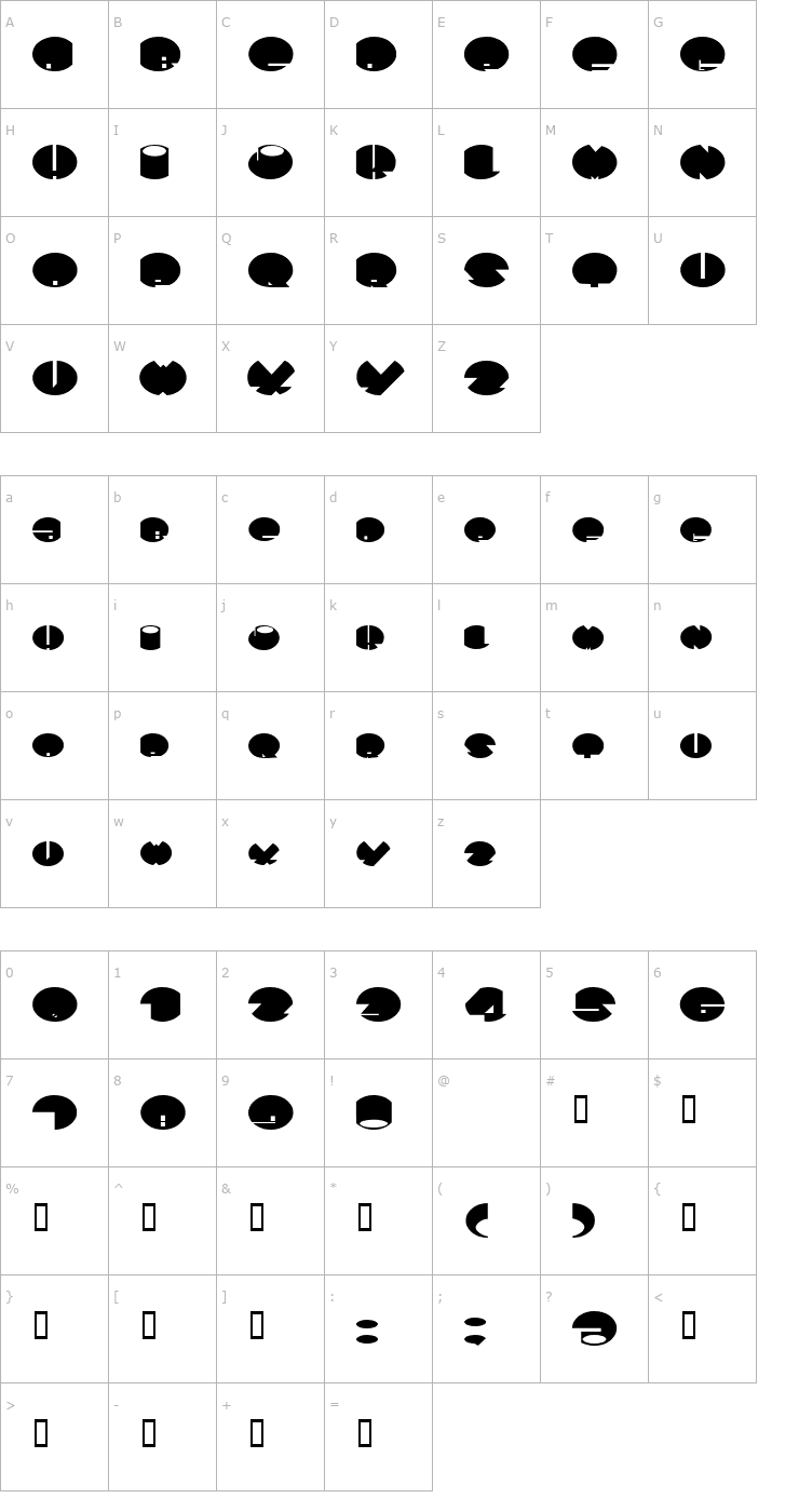 Character Map SpaceAce Font
