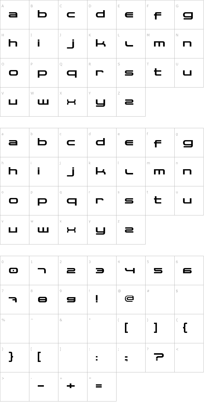 Character Map Spaceman Font