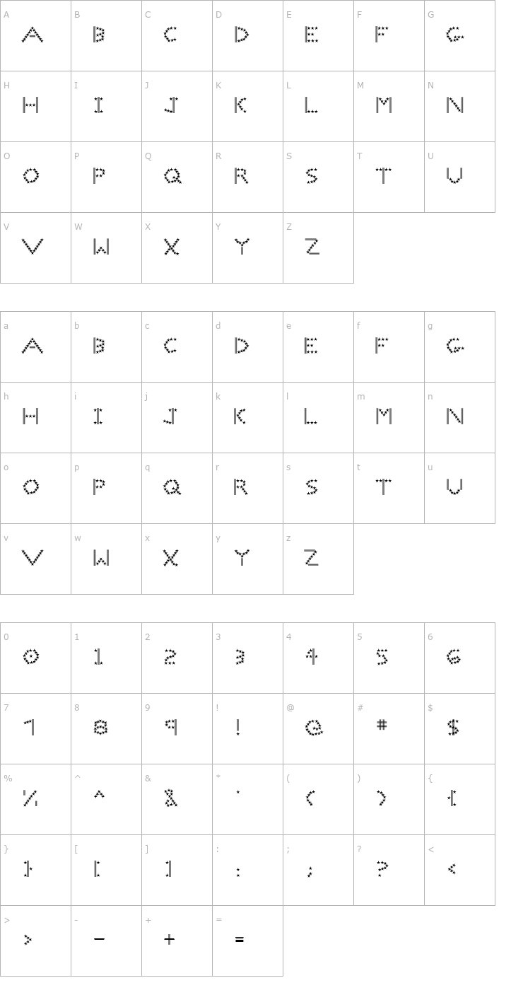 Character Map SpangledMast Font