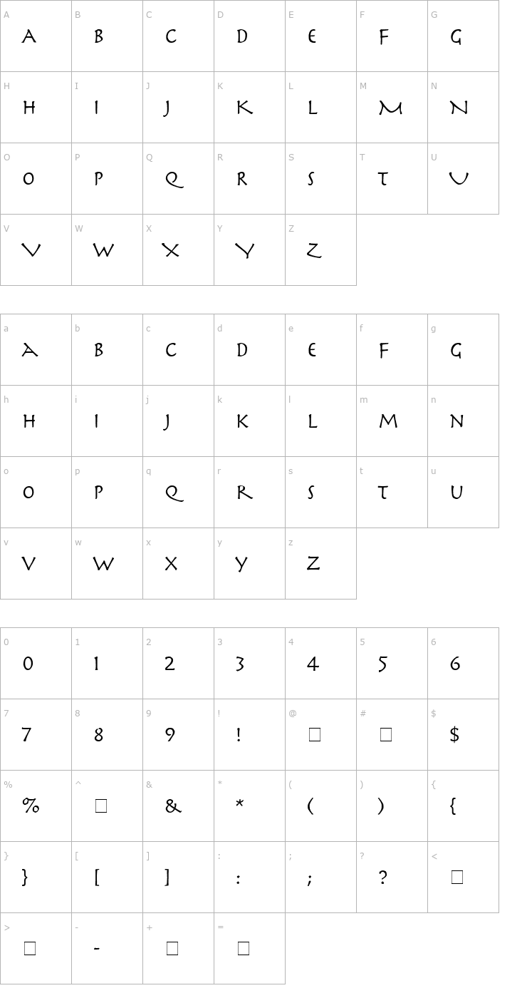 Character Map Sparta SSi Font