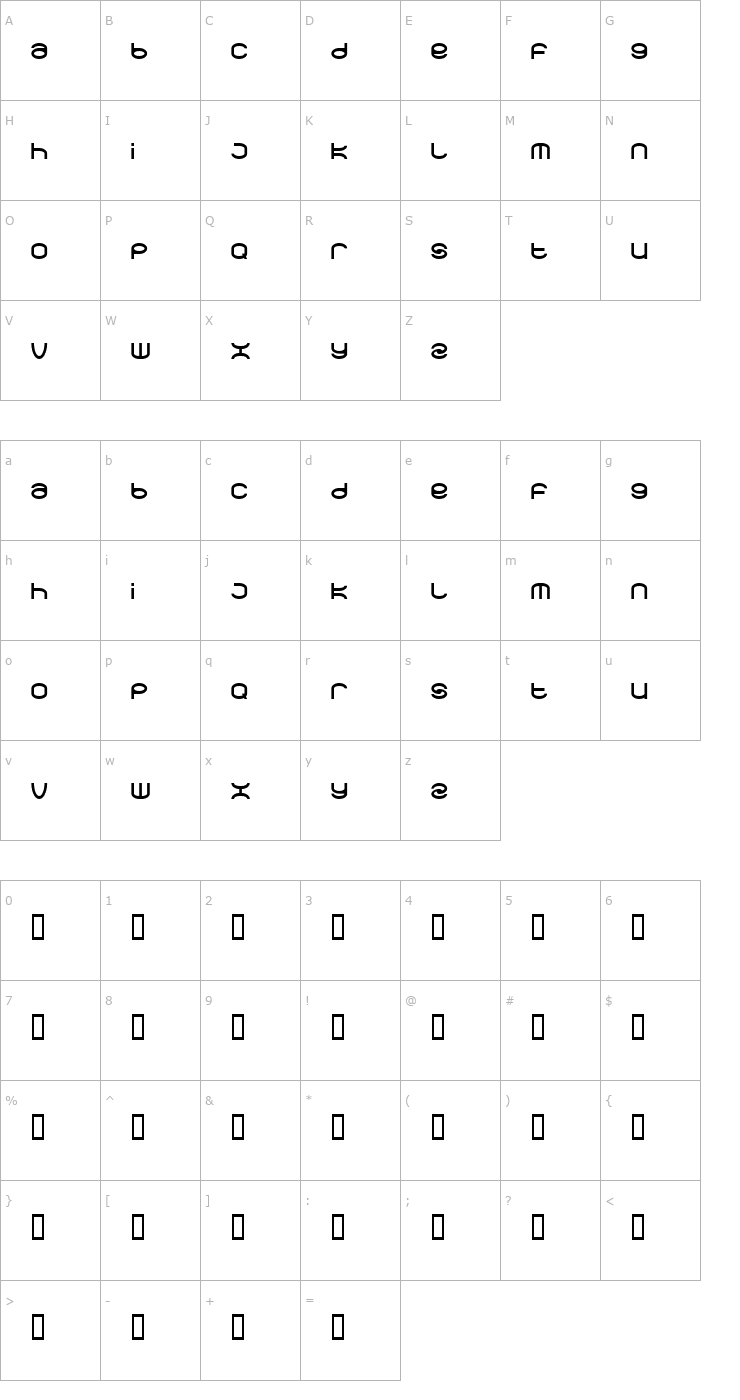 Character Map spearbox Font