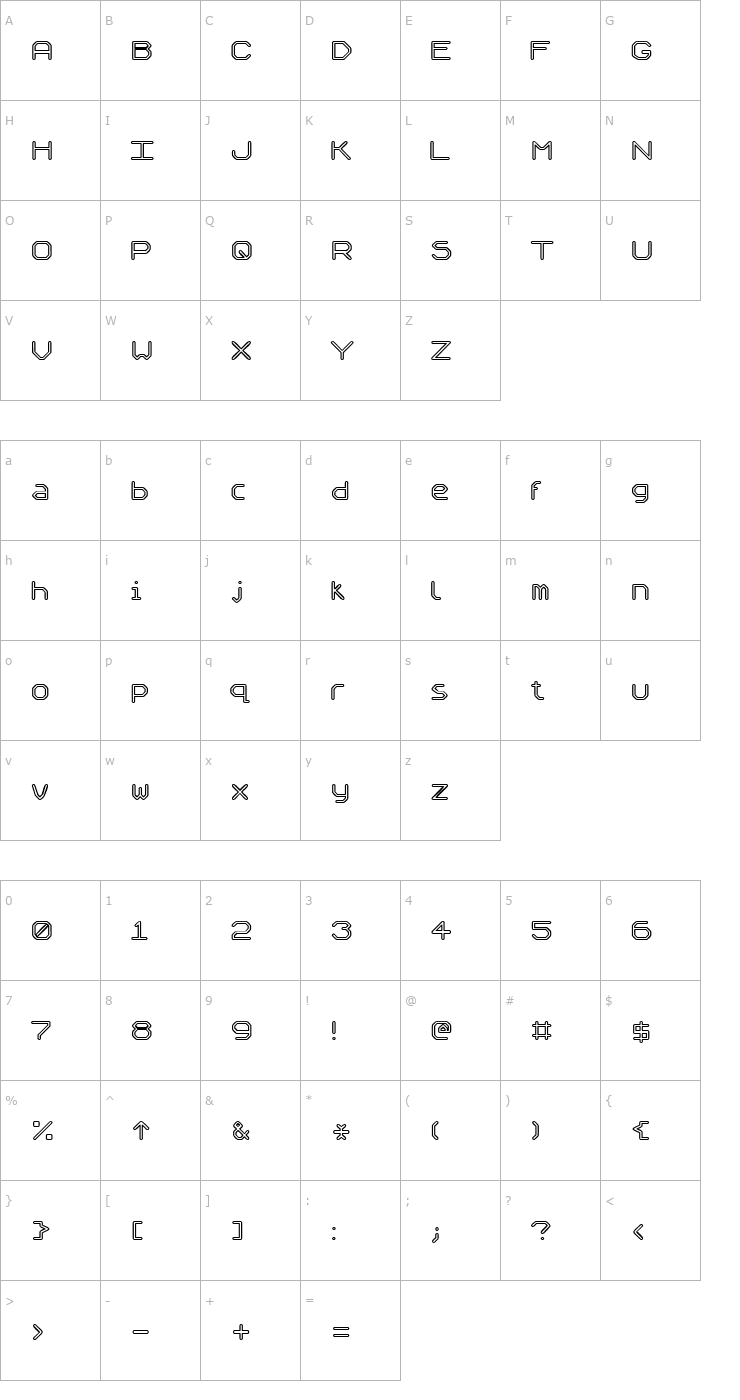 Character Map Speculum Outline Font