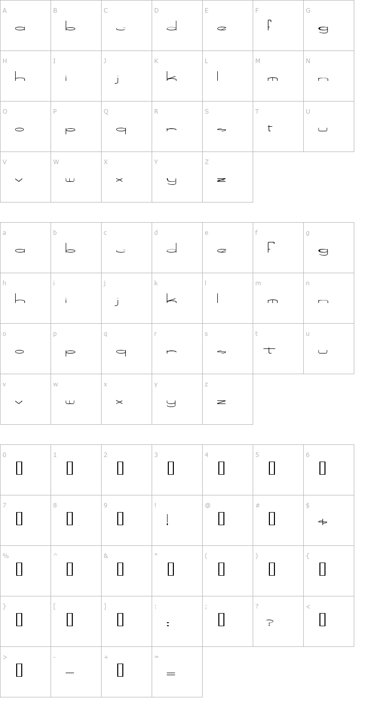 Character Map Speed Bowling Font