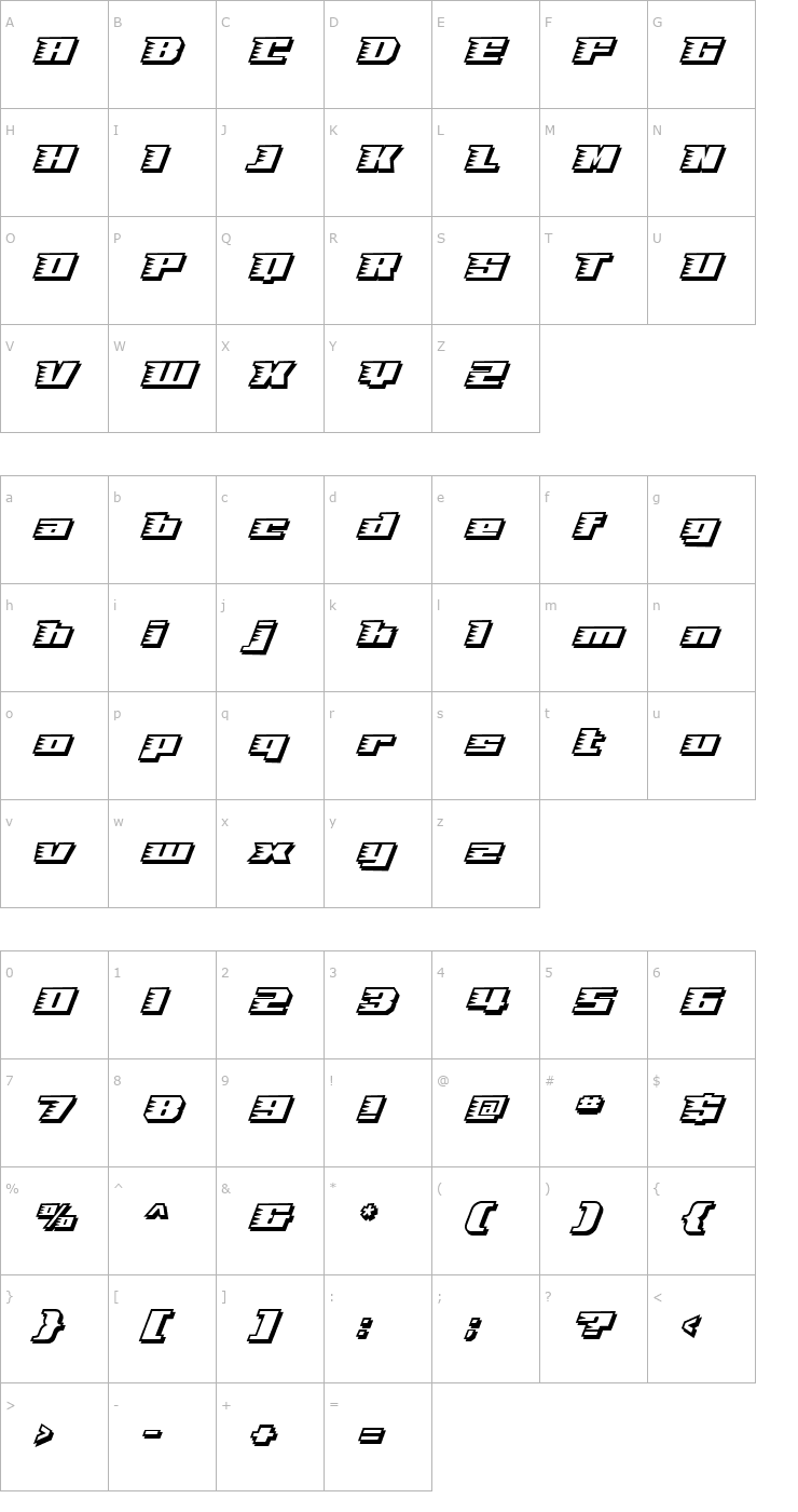 Character Map Speed Solid Font