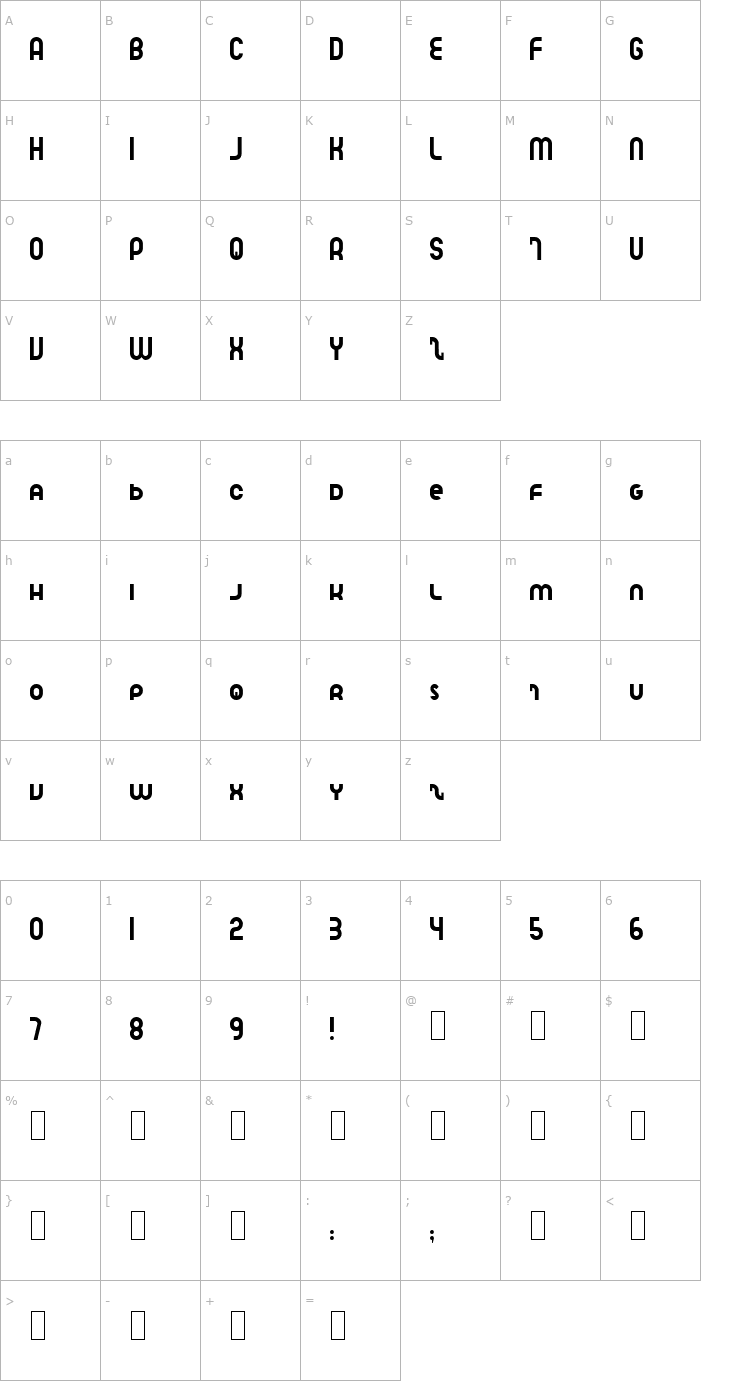Character Map Speedlearn Font
