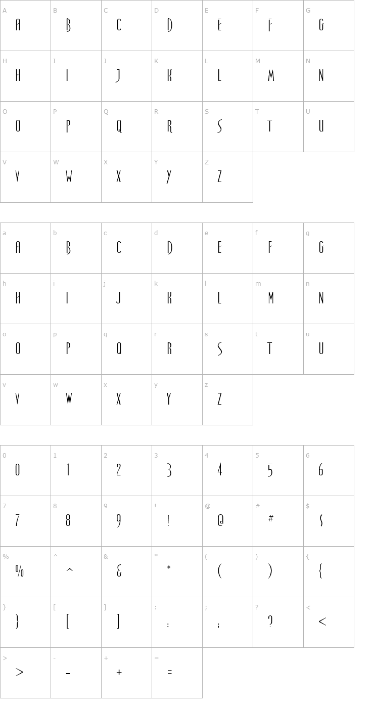 Character Map Spellbound Font