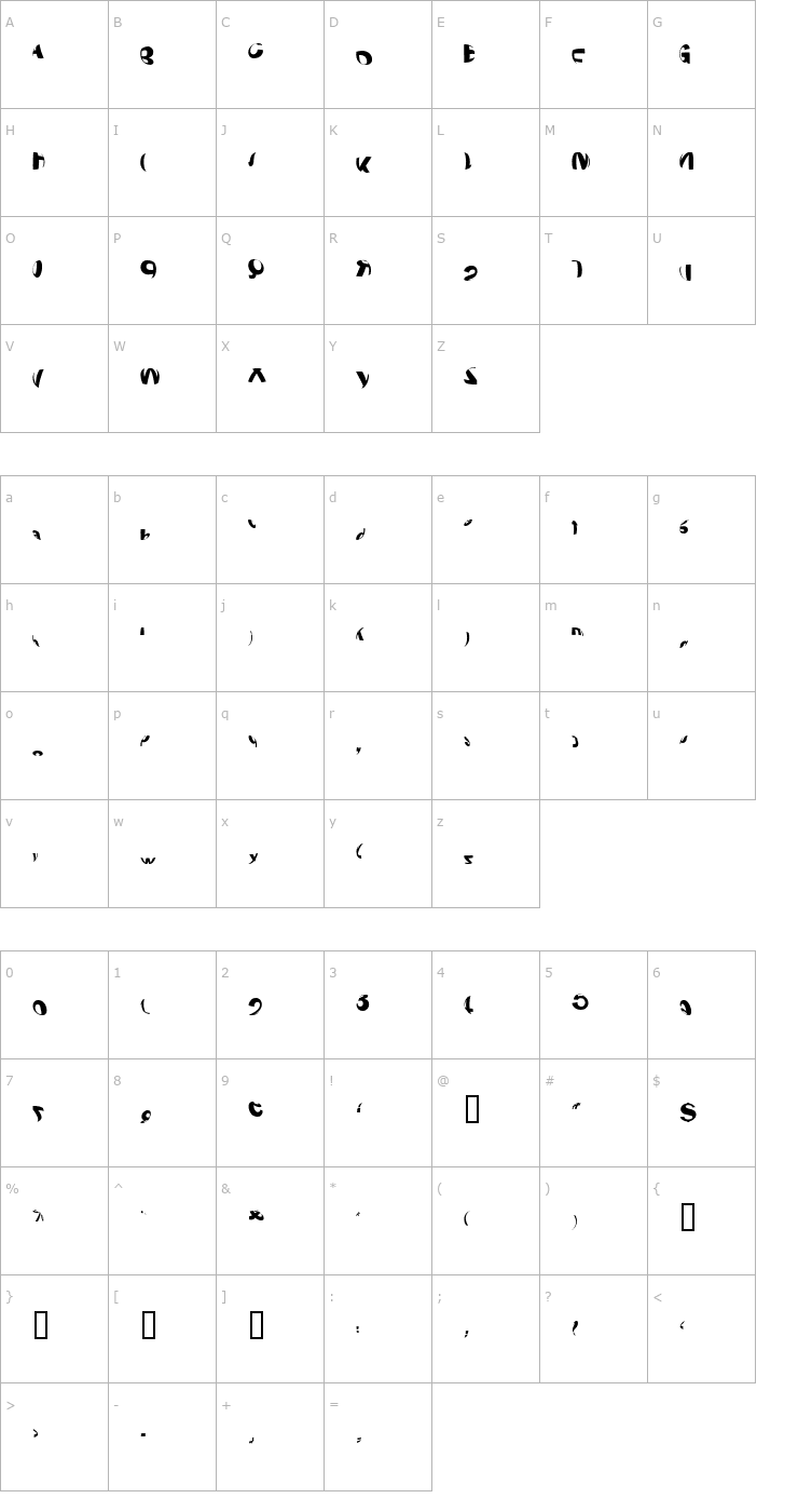 Character Map Spherize Font