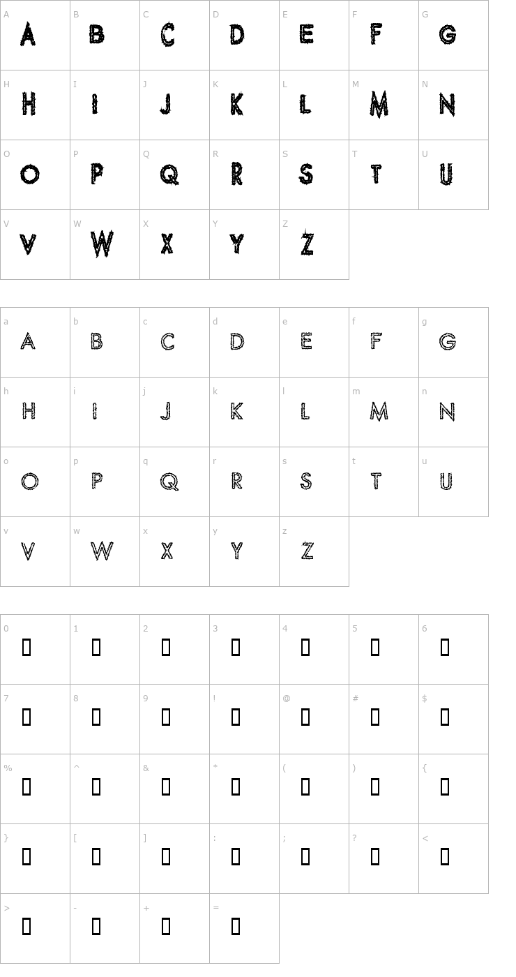 Character Map Spike Crumb Geiger Font