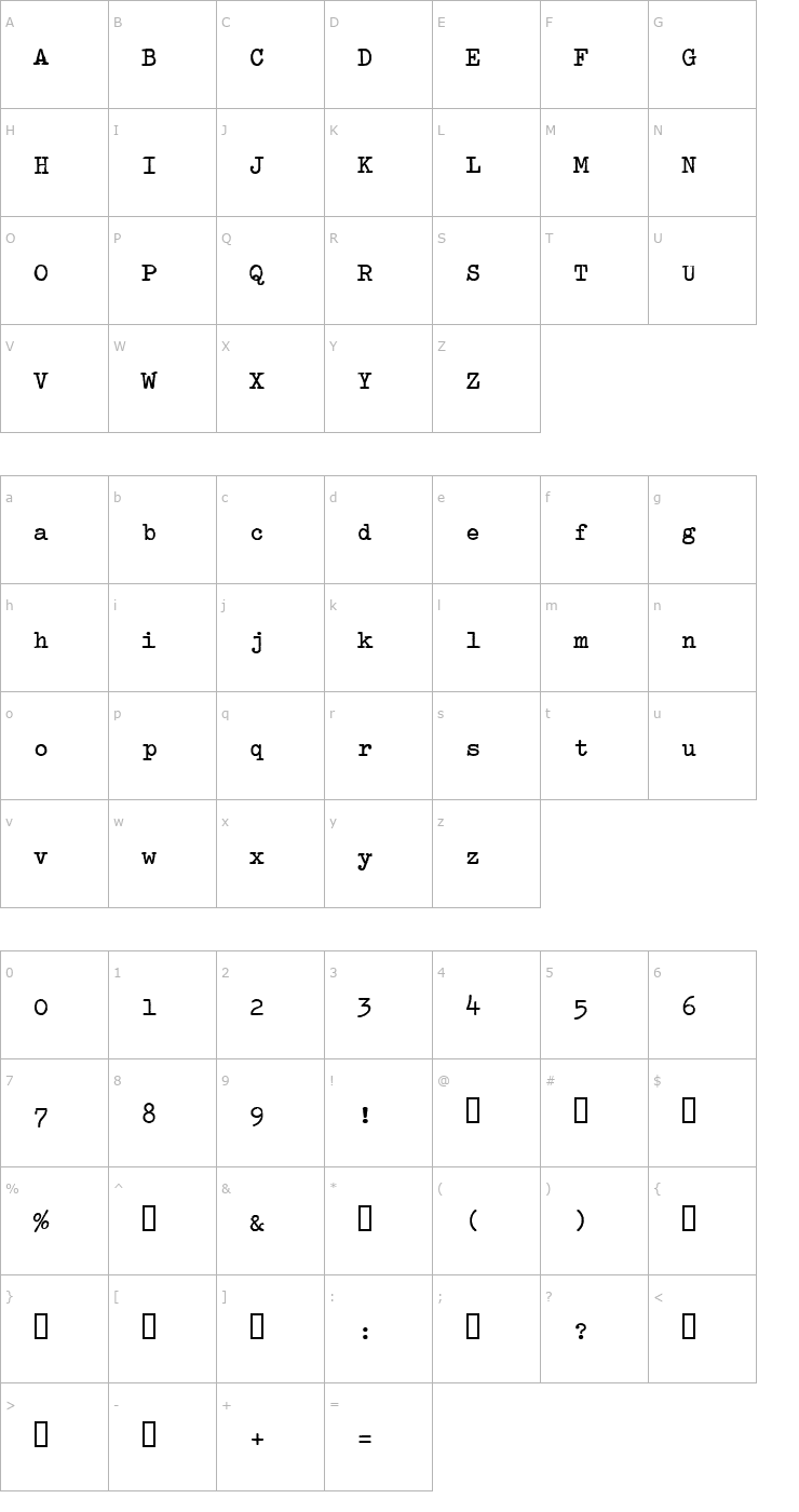 Character Map Splendid 66 Bold Font