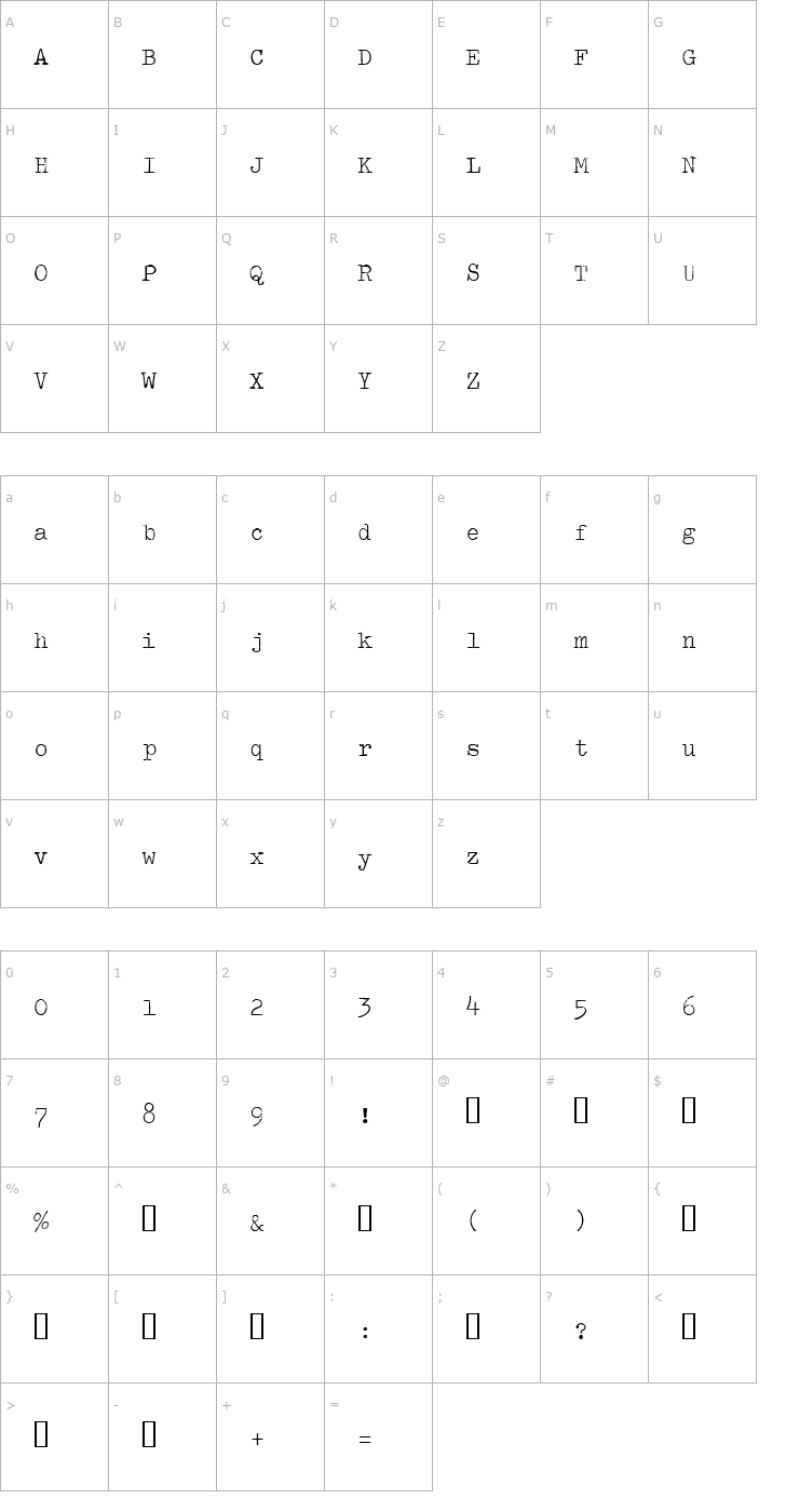 Character Map Splendid 66 Font