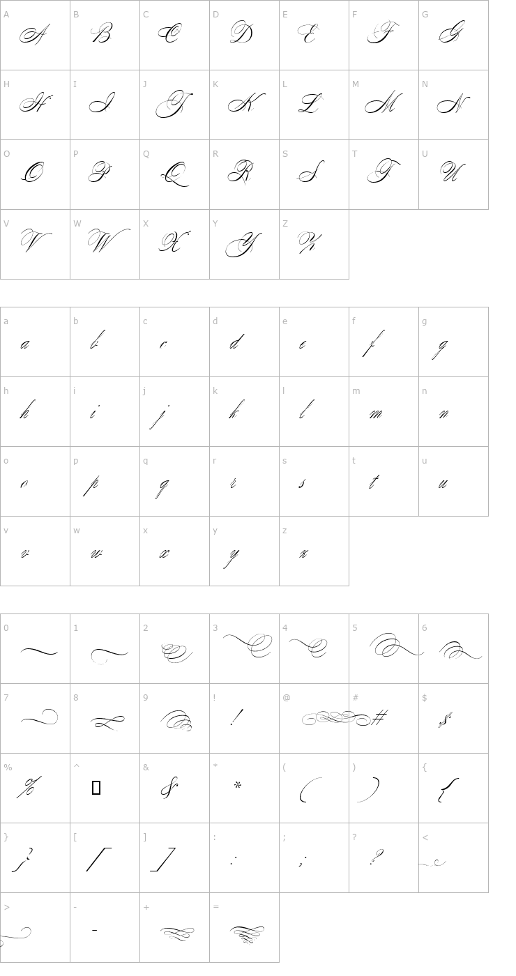 Character Map Splendid ES Font