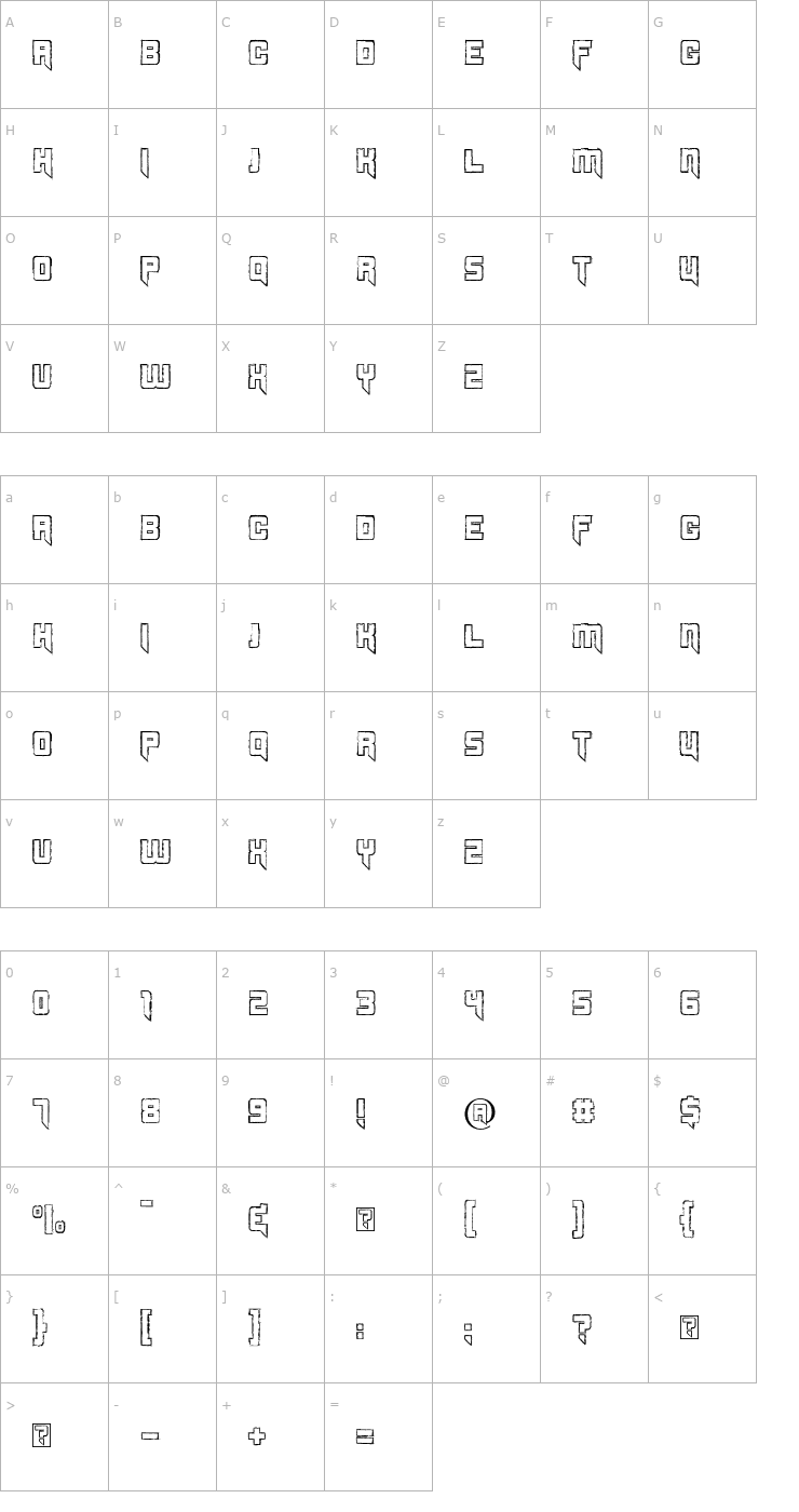 Character Map Splincide Font