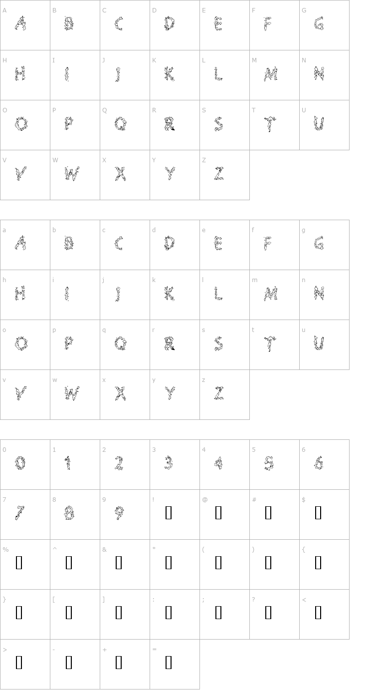 Character Map Splooge Font