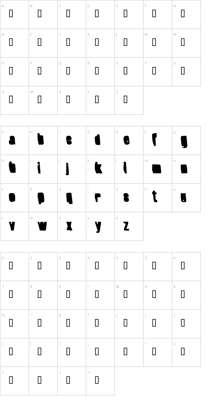 Character Map Splump Black Font