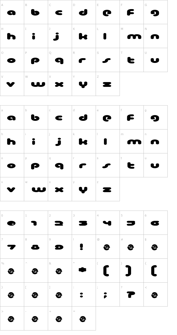 Character Map Spot Font