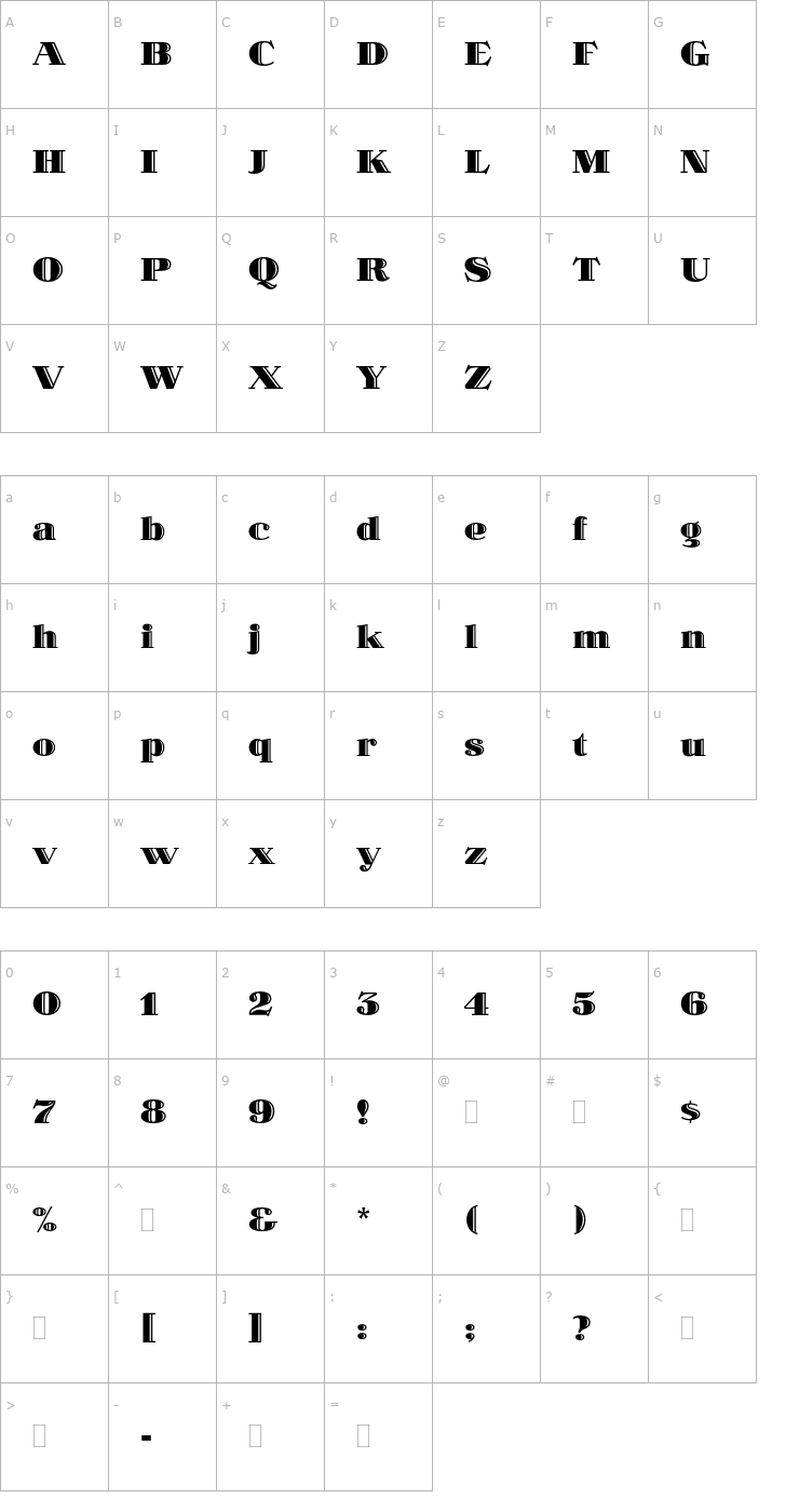 Character Map SpotlightPlain Font