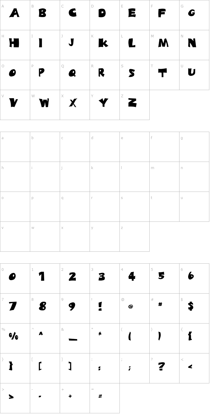 Character Map Spotts Font