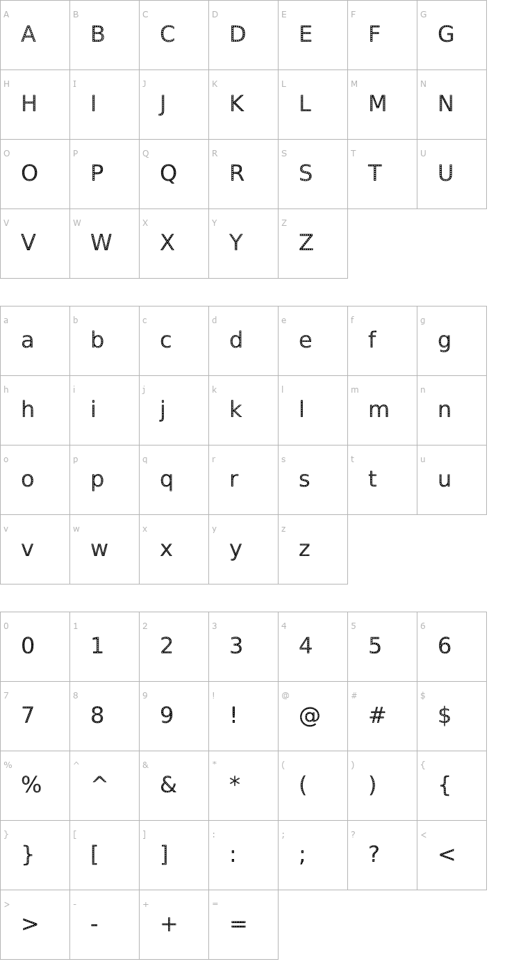 Character Map Spranq Eco Sans Font