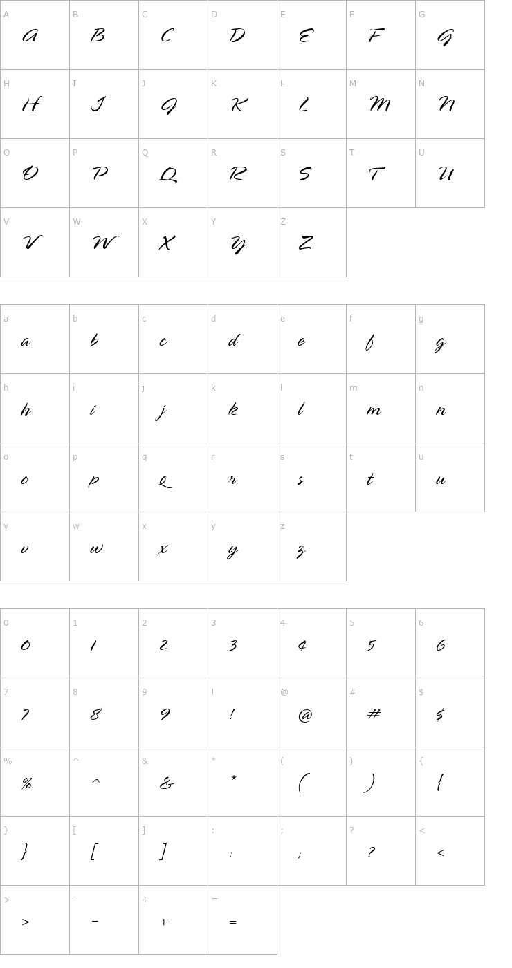 Character Map SpringLP-Light Font