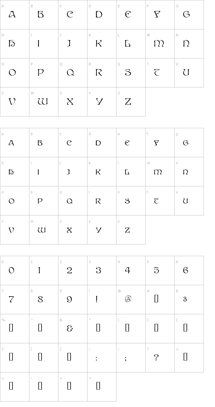 Character Map Sprite Font